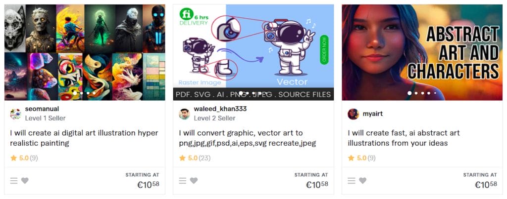 Fiverr AI Art Gigs