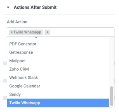 WordPress Form to Twilio Whatsapp