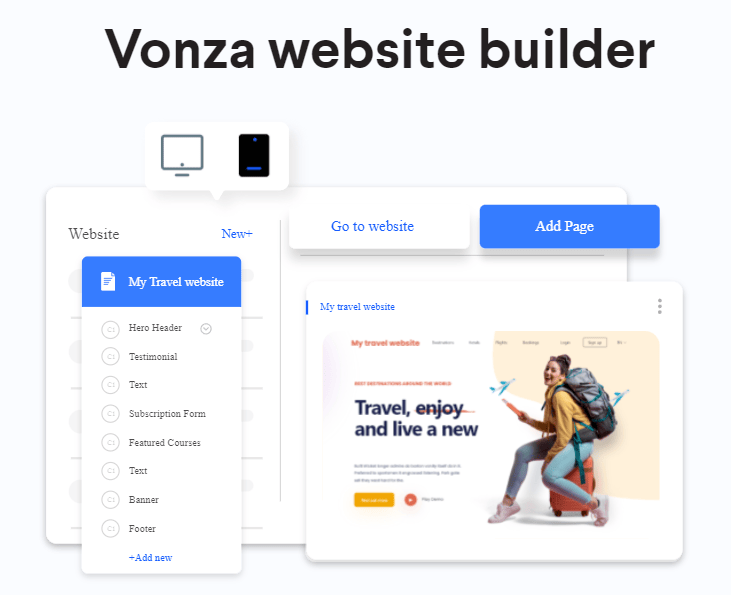 vonza website builder