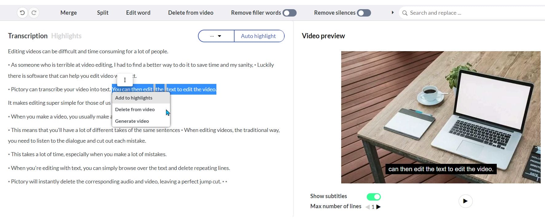 Edit Videos By Editing Text