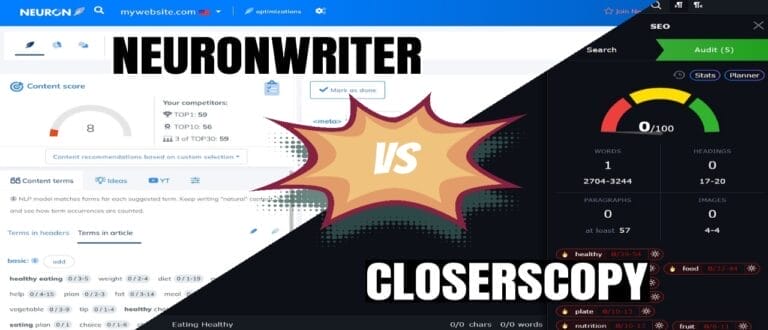 NEURONWRITER VS CLOSERSCOPY