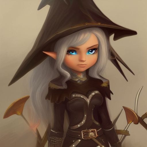 3530030055 An elf staring down at a battlefield long white hair steampunk bow and arrows artstation