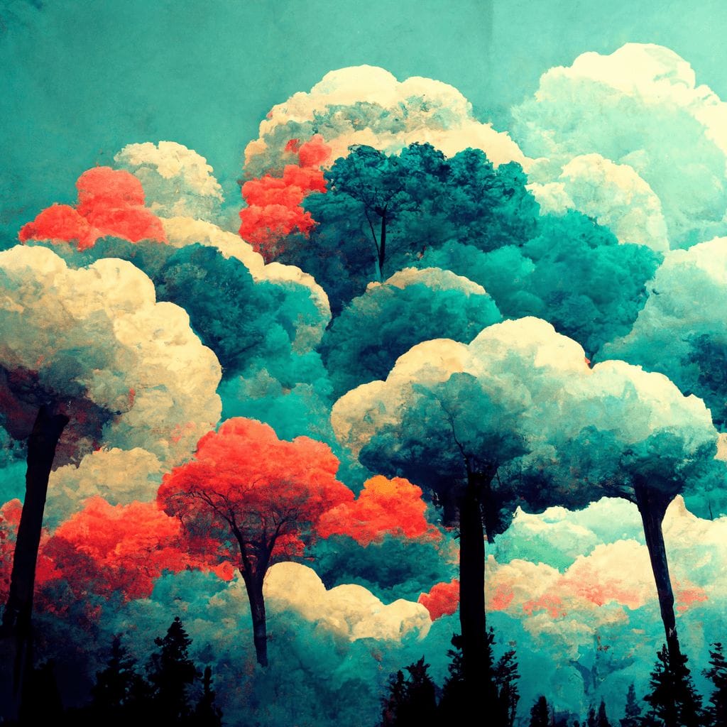 a beautiful forest huge clouds pop art 30fcd286 b3dc 4078 b09b 9d20c8d53cae