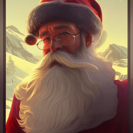 A Digital Graphic Of A Highly Detailed Portrait Of Santa 43147119 1