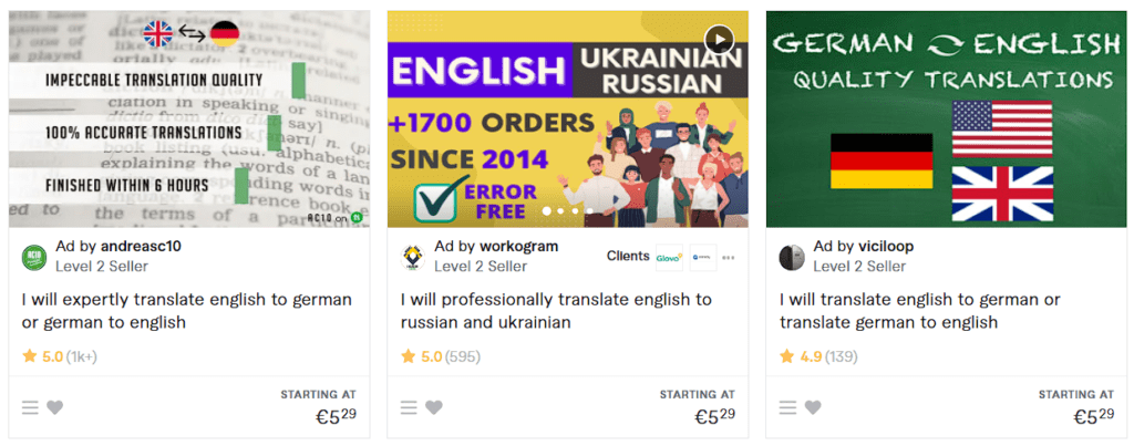 Fiverr Translation Gigs