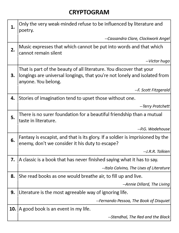 Cryptogram Solutions