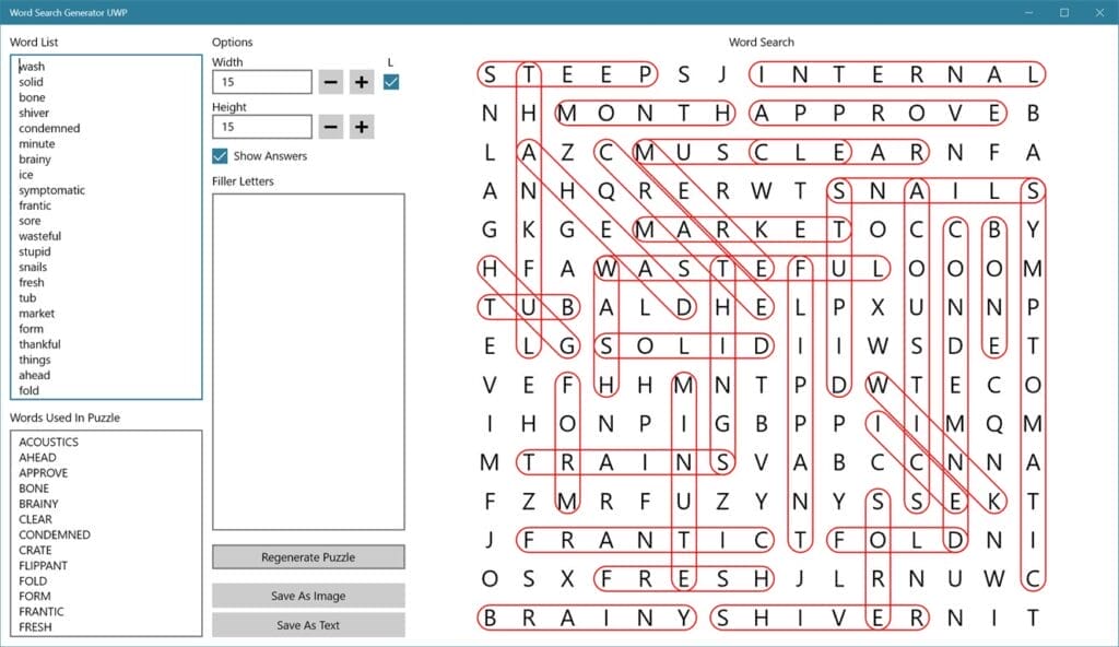 Free Word Search Puzzle Generator