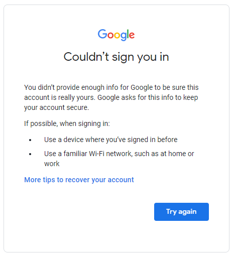 You didnt provide enough info for Google to be sure this account is really yours