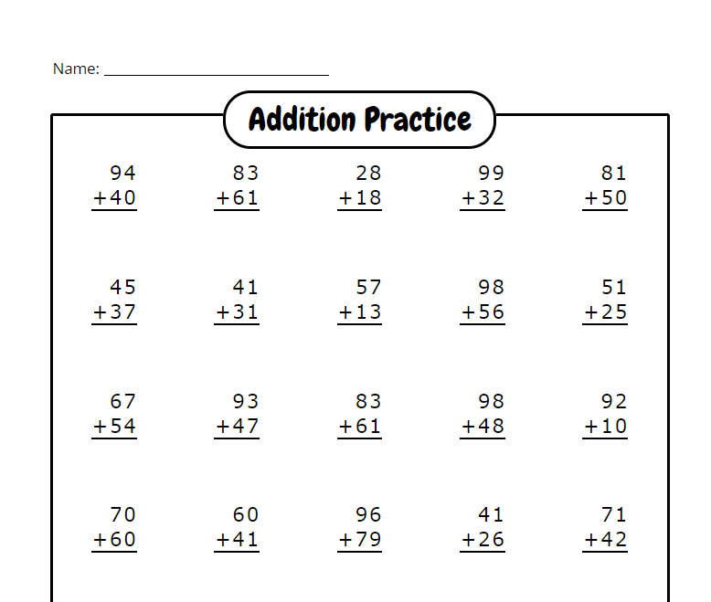 Free Math Worksheet Generator